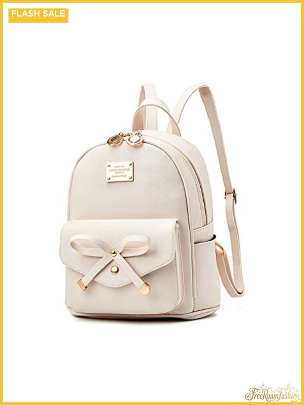 PU Leather Mini Backpack with Bowknot Design for Women Girls
